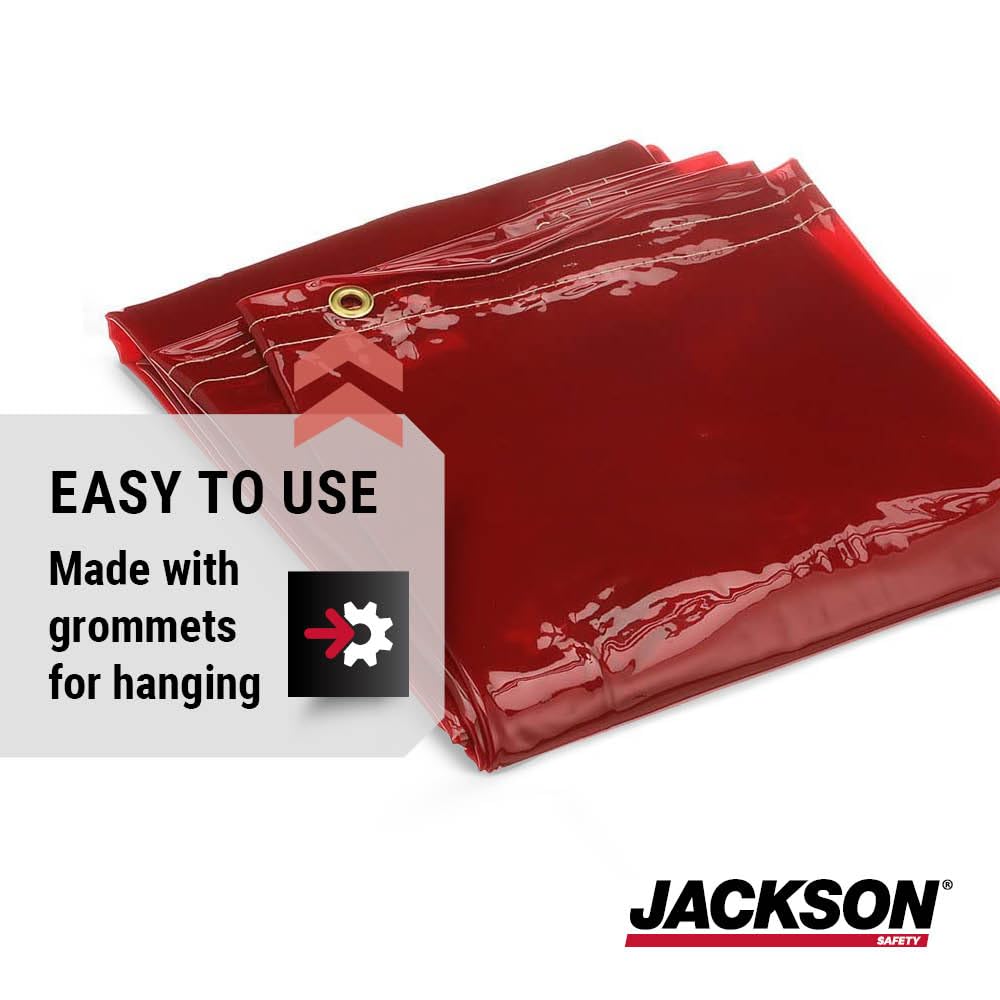 Jackson Safety Wilson Transparent Welding Curtain (Multiple Sizes and Colors), 14-Mil Welding Screen with Standard Grommets