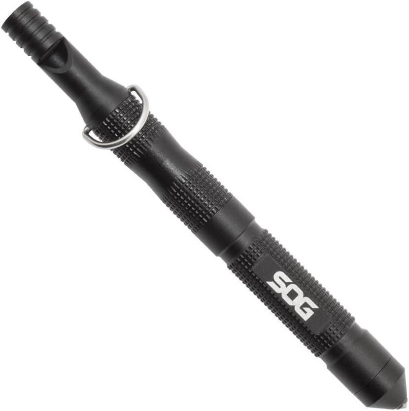 SOG Flint 4.3" Survival & Defense Portable Compact Tool for Outdoors and Emergencies | Includes Glass Breaker and Whistle