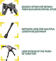 CALDWELL XLA Fixed Bipod with Adjustable Notched Legs and Padded Base