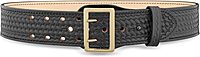 DUTYMAN 2-1/4" Basketweave Leather Sam Browne Duty Belt - 100% Genuine Leather, 2-Row Stitch