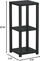 Adesso Lawrence Pedestal Table, Square, 27-3/4inH x 11-1/2inW x 11-1/2inD, Black