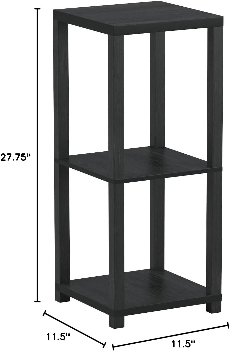 Adesso Lawrence Pedestal Table, Square, 27-3/4inH x 11-1/2inW x 11-1/2inD, Black