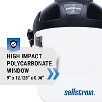 SELLSTROM Safety Face Shield with Universal Hard Hat Slot Adapter, Clear Anti-Fog Polycarbonate