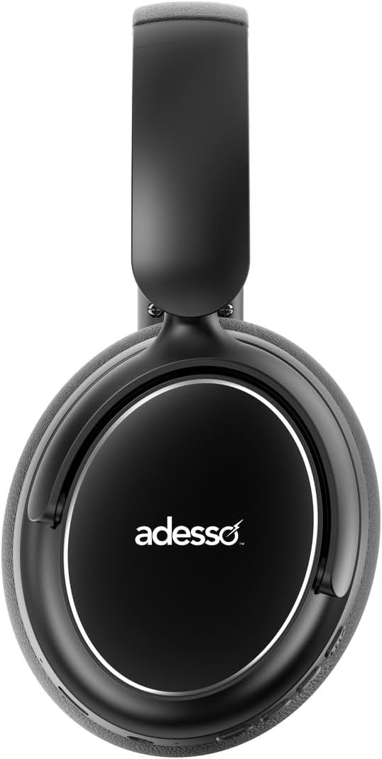 Adesso Xtream P800 Bluetooth Headphones with Active Noise Cancellation, Built-in Mic, 40H Battery, 3.5mm AUX, Foldable