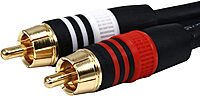 Monoprice Premium 3.5mm Stereo Male to 2 RCA Male Audio Cable, 22AWG Gold Plated