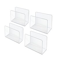Azar Displays Clear Acrylic Lateral Desk File Holders, Pack of 4