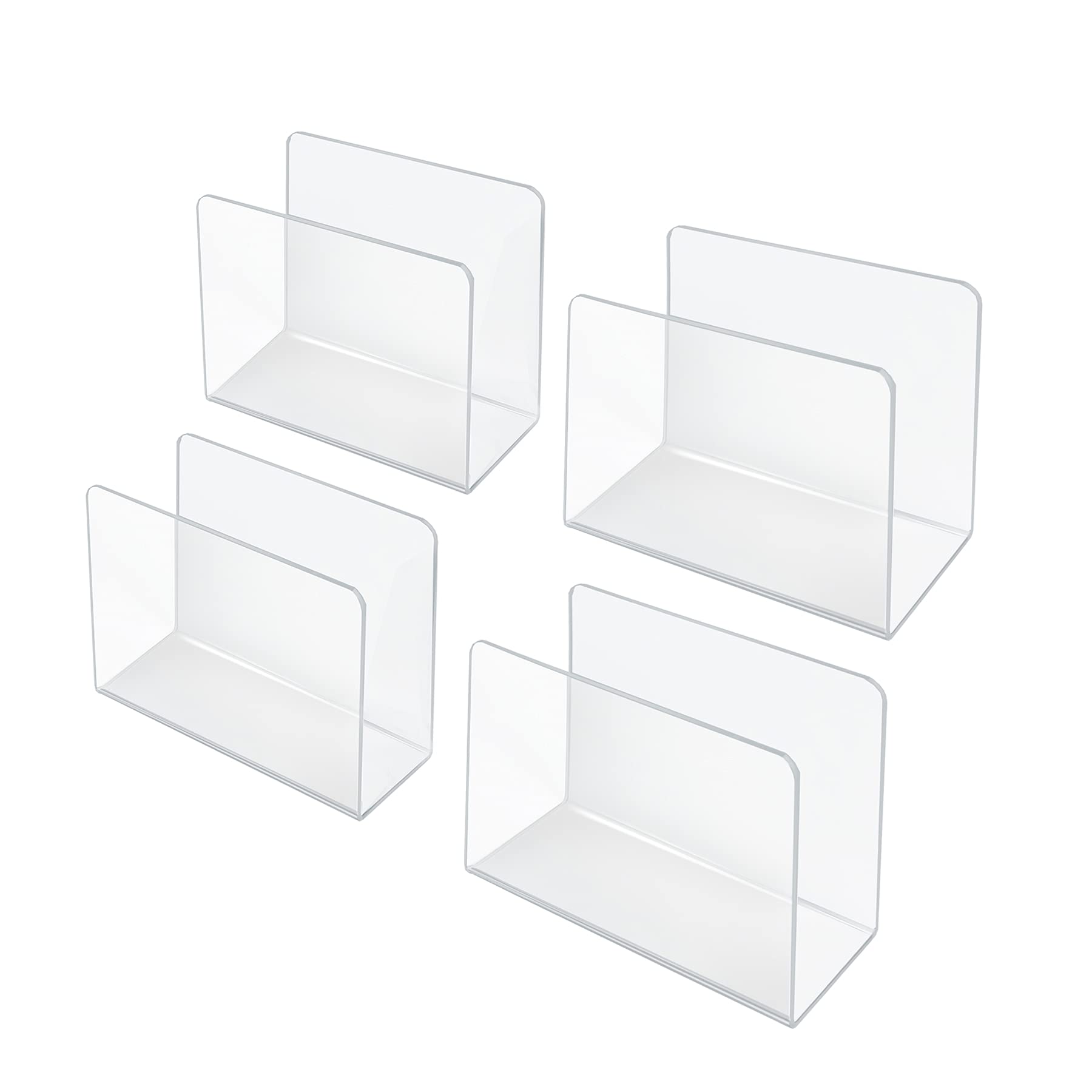 Azar Displays Clear Acrylic Lateral Desk File Holders, Pack of 4