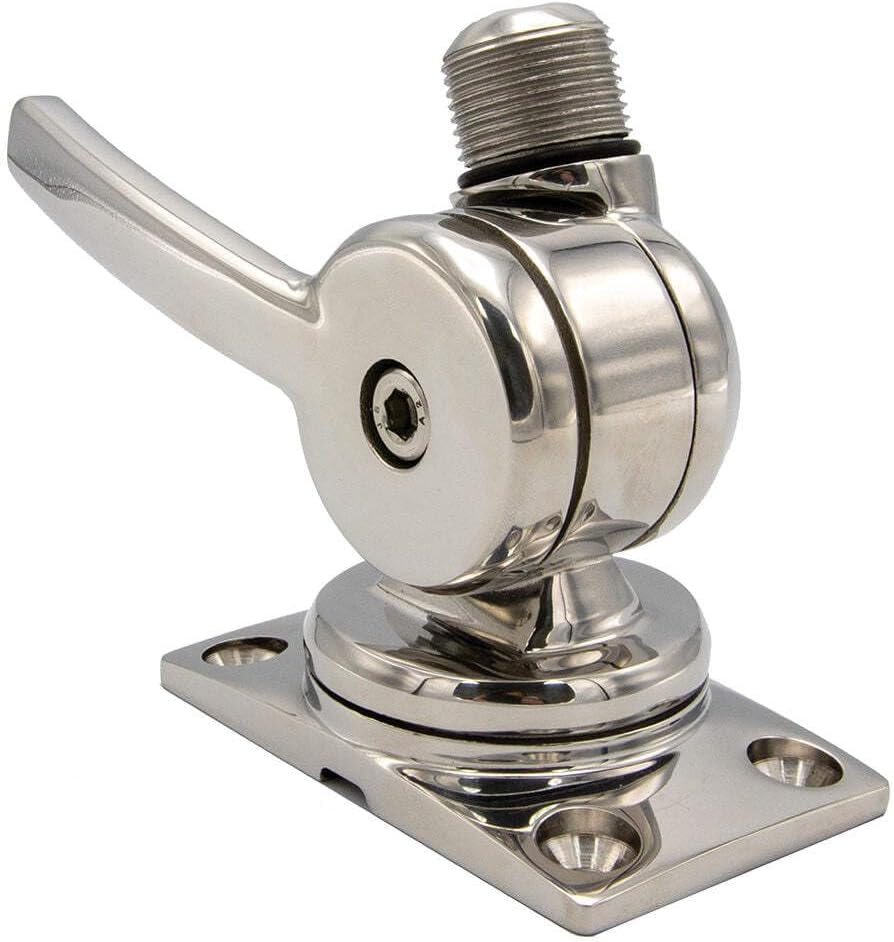Shakespeare 6187 Sleek &amp; Compact Stainless Steel Rotatable 4-Way Ratchet Mount