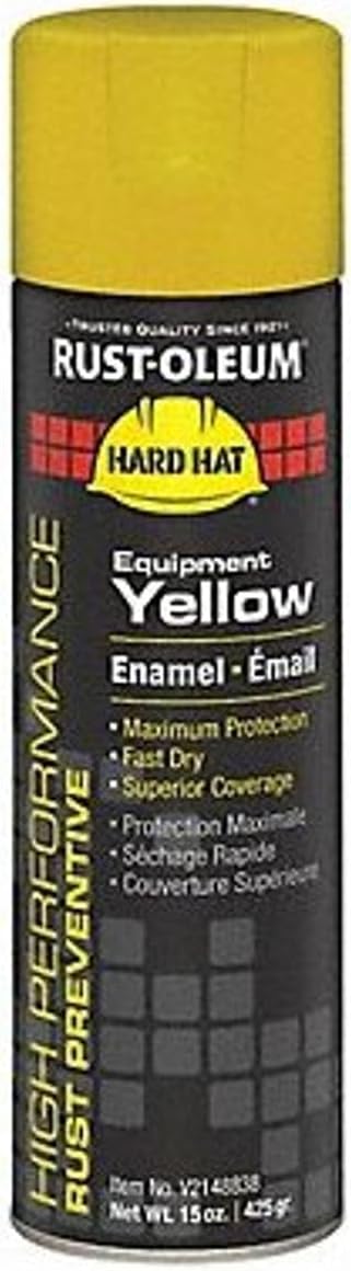 Rust-Oleum Hard Hat High Performance V2100 System Rust Preventive Enamel Spray Paint, 15 Oz, Gloss Equipment Yellow