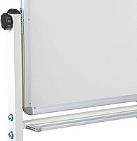 Flash Furniture HERCULES Series Double-Sided Mobile White Board With Pen Tray, 64-3/4inH x 64-1/4inW x 20inD, White, Gray Frame