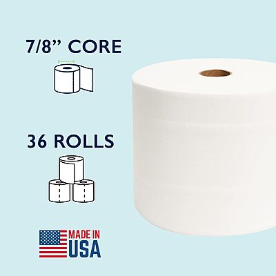 Morcon M1000 Compact Small Core Coreless Alternative, Premium Bath Tissue Roll, High Capacity Commercial Toilet Paper 2 Ply