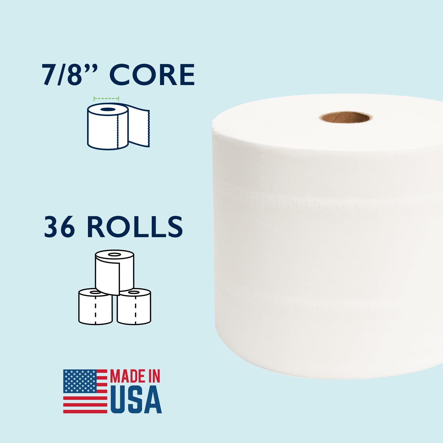 Morcon M1000 Compact Small Core Coreless Alternative, Premium Bath Tissue Roll, High Capacity Commercial Toilet Paper 2 Ply