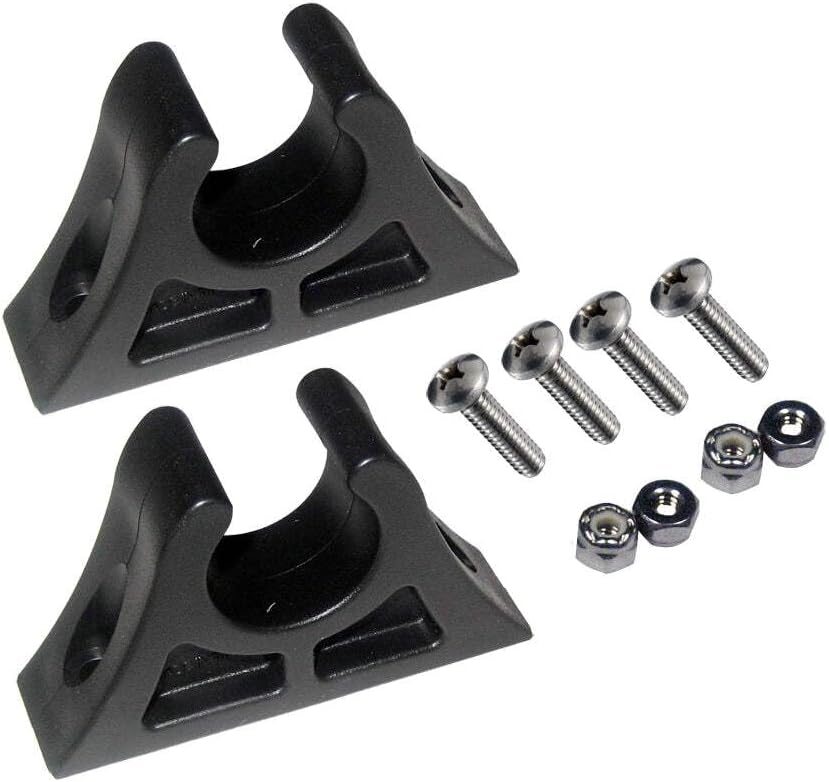 Attwood Canoe Kayak Paddle Holder Clips - Black with Mounting Hardware