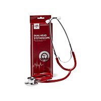 Medline MDS926206 Dual-Head Stethoscope - Latex-Free - Red