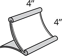 Azar Displays Metal Horizontal Curved Sign Holder, 4inH x 4inW x 3inD, Silver