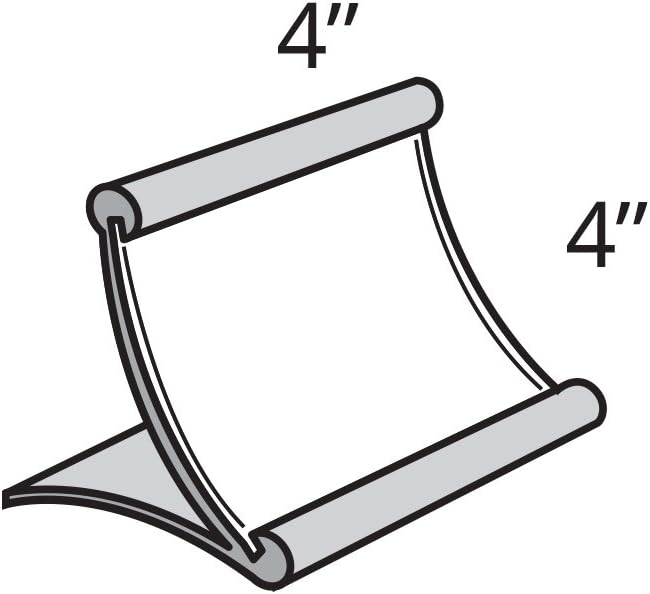 Azar Displays Metal Horizontal Curved Sign Holder, 4inH x 4inW x 3inD, Silver