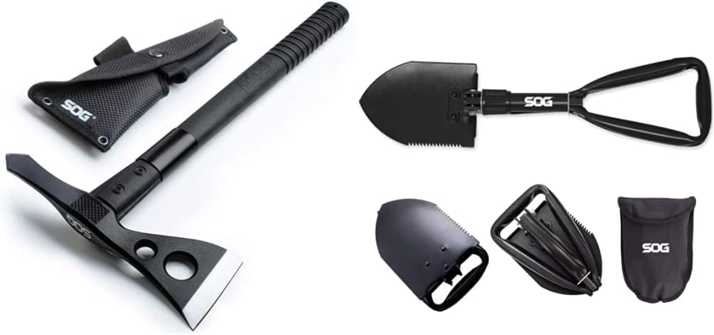 SOG Tactical Tomahawk- Throwing Hatchet, Versatile Survival Tactical Axe and Emergency Breaching Tool & Entrenching Tool