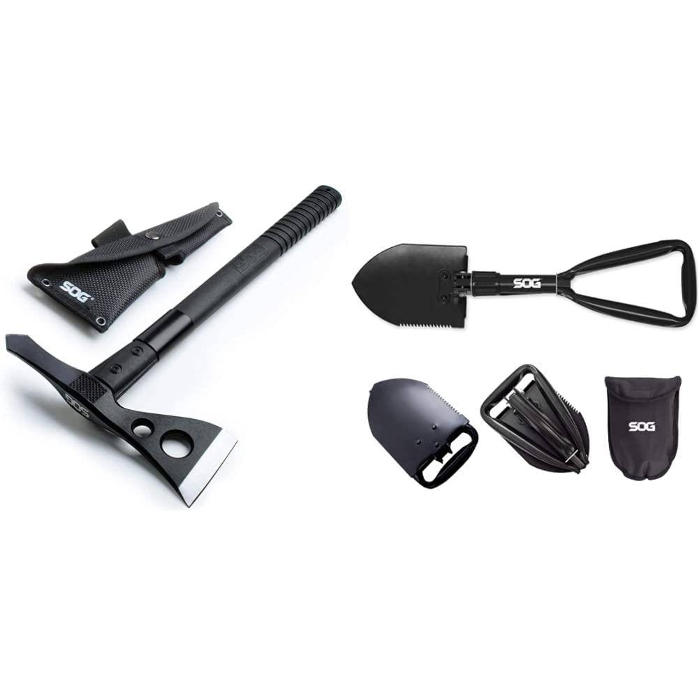 SOG Tactical Tomahawk- Throwing Hatchet, Versatile Survival Tactical Axe and Emergency Breaching Tool & Entrenching Tool