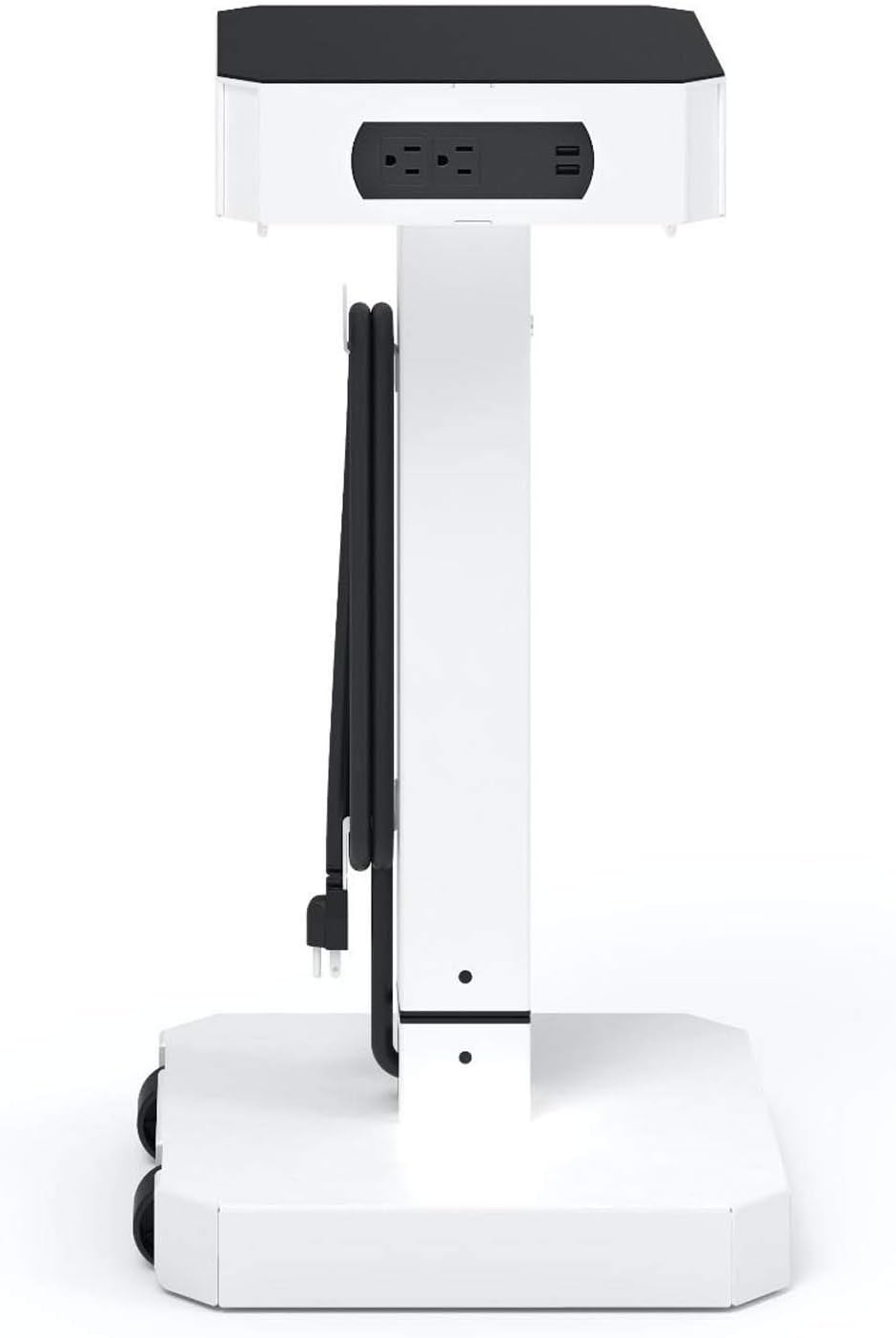 Luxor LuxPower Mobile AC and USB Charging Tower with 8 USB Charging Ports, 8 AC Outlets - White, 14" W x 14" D x 40" H