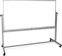 LUXOR Mobile Double-Sided Magnetic Dry Erase Whiteboard with Aluminum Frame and Stand