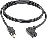 Tripp Lite Standard Computer Power Cord 10A,18AWG (NEMA 5-15P to Left Angle IEC-320-C13) 6-ft.(P006-006-13LA)