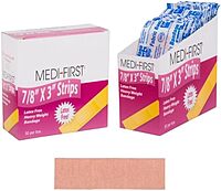 Medique Products 61450 Extra Heavy Weight Latex Free Flexible Woven Strip Bandages, 7/8-Inch by 3-Inch, 50 Per Box 7/8" x 3"