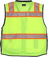 MCR Safety Hi Vis Reflective Safety Vest, ANSI 107 Type R Class 2, 3in Silver PSURVCL2LSL
