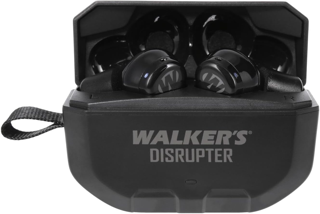 Walker's Disrupter Bluetooth Earbuds - Active Lifestyle Ear Protection Hearing Enhancement Noise-Cancelling Rechargeable