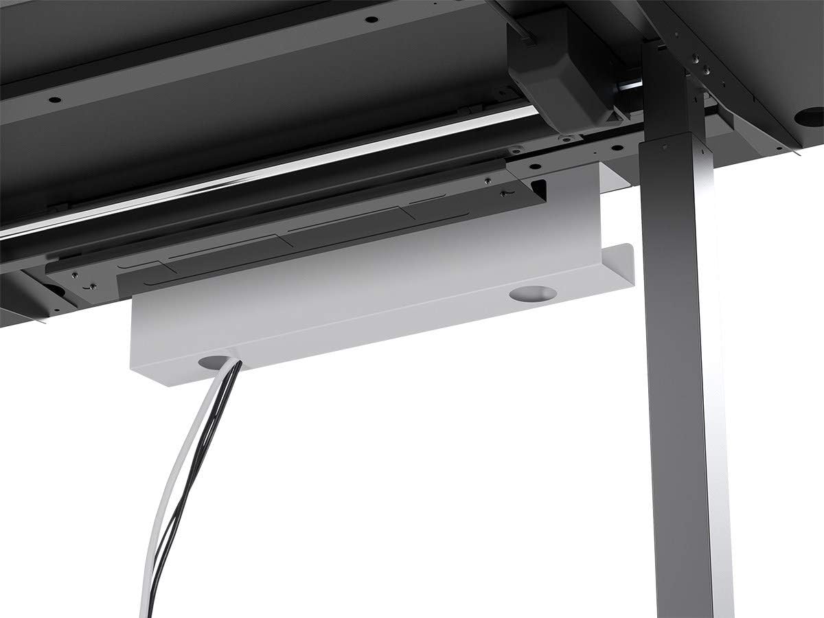 Monoprice Under Desk Cable Tray - Steel with Power Supply and Wire Management - Workstream Collection White