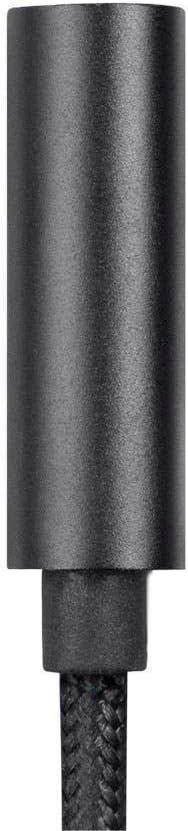 Monoprice MFi Certified Lightning to 3.5mm Jack Audio Adapter - Nylon Braided, Black