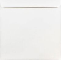 JAM PAPER Square Invitation Envelopes - White - Gummed Seal - 25/Pack