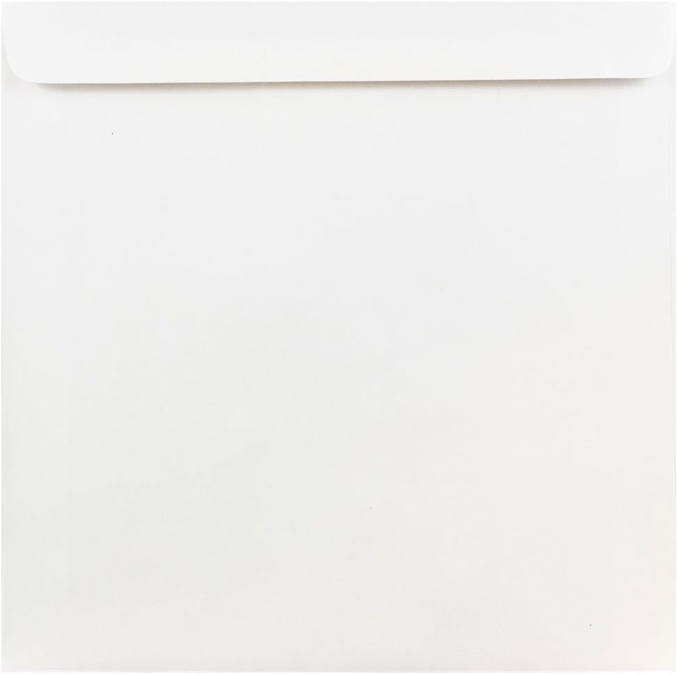 JAM PAPER Square Invitation Envelopes - White - Gummed Seal - 25/Pack
