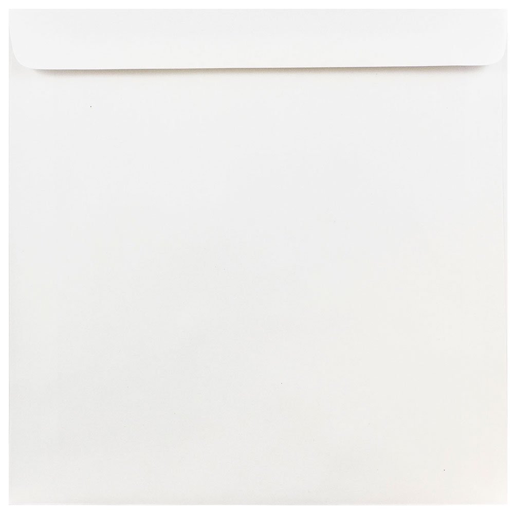 JAM PAPER Square Invitation Envelopes - White - Gummed Seal - 25/Pack