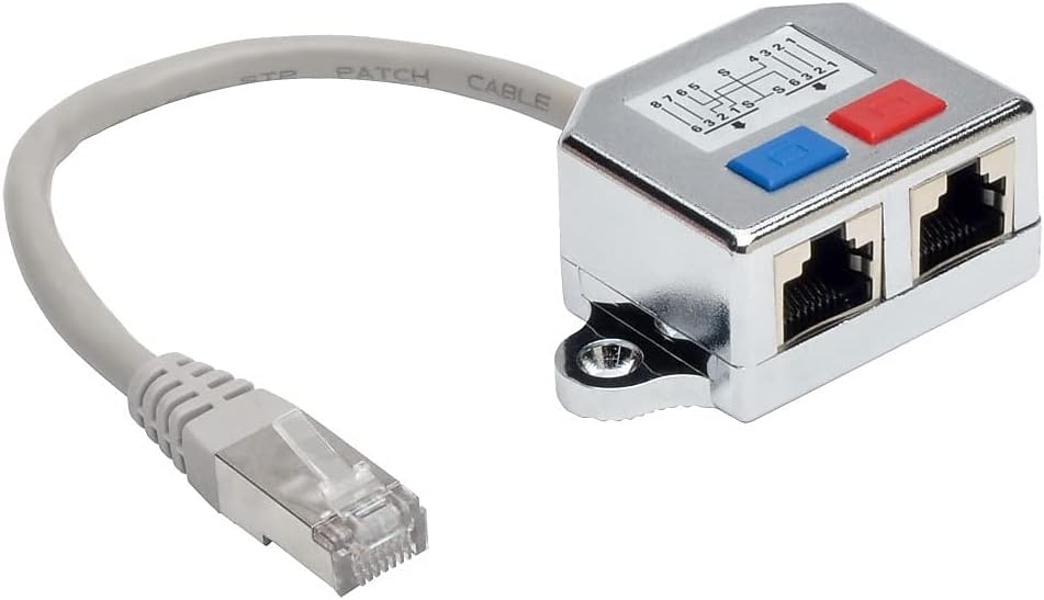 Tripp Lite 2-to-1 RJ45 Splitter Adapter Cable 10/100 Ethernet Cat5/Cat5e M/2xF 6in 6" (N035-001)
