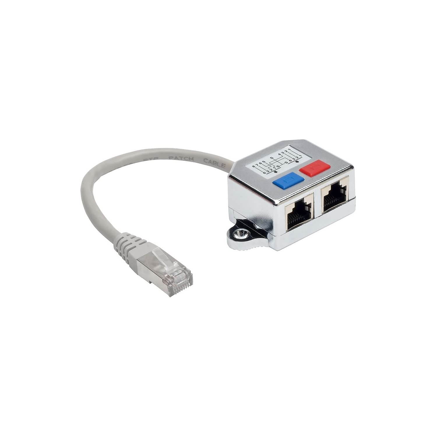 Tripp Lite 2-to-1 RJ45 Splitter Adapter Cable 10/100 Ethernet Cat5/Cat5e M/2xF 6in 6" (N035-001)