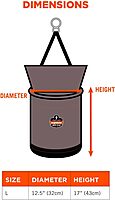 Ergodyne Arsenal 5974 Large Nylon Hoist Bucket Tool Bag - Swiveling Carabiner, Zipper Top