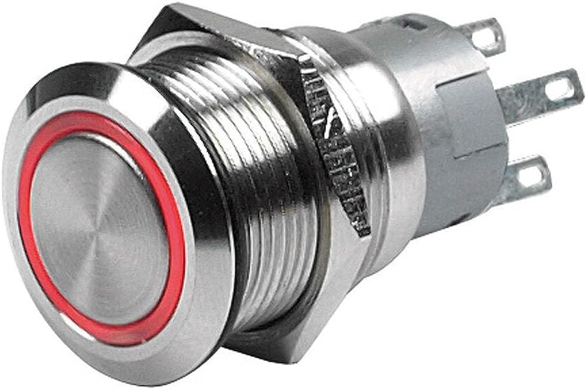 Marinco 80-511-0005-01 Push Button Switch - 24V Latching On/Off - Red LED