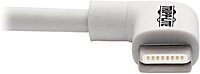 TRIPP LITE Right-Angle Lightning to USB Sync Charging Cable for iPhone iPad Apple White MFI Certified 3' (M100-003-LRA-WH)