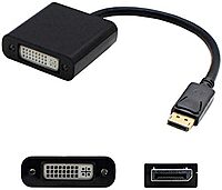 AddOn DisplayPort Male to DVI-I Female Adapter Cable, 8in, Black (DISPLAYPORT2DVI)
