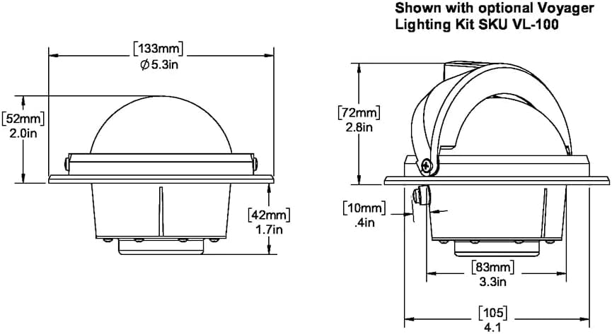 Ritchie RU-90 Voyager Compass - Flush Mount - Black