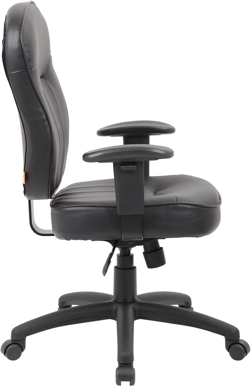 Boss Office Products Leather Task Adjustable Arms Chair, Black
