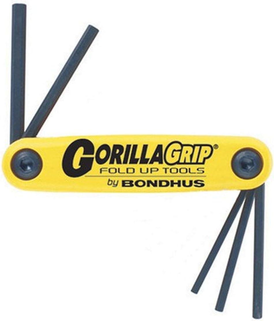 Bondhus 12585 GorillaGrip Set of 5 Hex Fold-up Keys, sizes 3/16-3/8-Inch