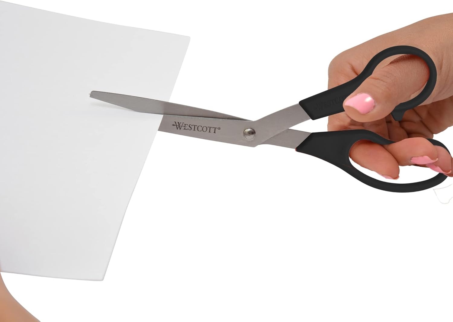 Westcott® All-Purpose Value Stainless Steel Scissors, 8", Bent, Black