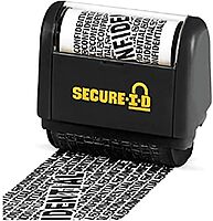 COSCO Secure-I-D Security Roller Stamp, 3inH x 1-1/2inW x 3-1/8inD, Black