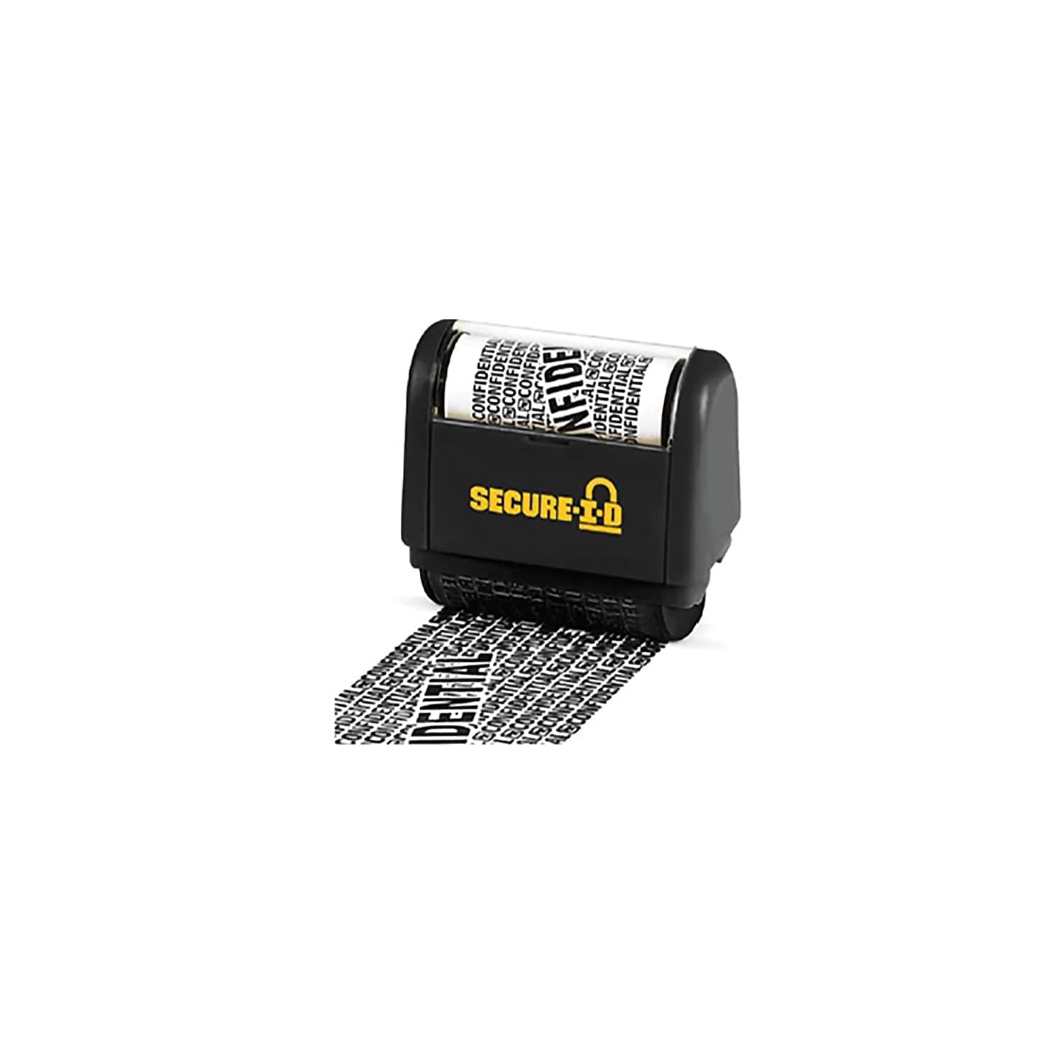 COSCO Secure-I-D Security Roller Stamp, 3inH x 1-1/2inW x 3-1/8inD, Black