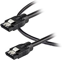 StarTech.com 24 Inch (60cm) Round SATA Cable - Latching Connectors - 6Gbs SATA Data Cord - SATA Hard Drive Power Cable - Black (SATRD60CM)
