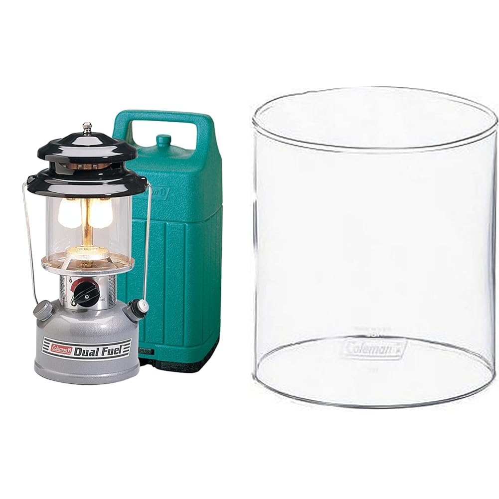 Coleman Premium Dual Fuel Lantern with Carry Case & *Globe Clear Straight C006 Fuel Lantern + Globe Clear Straight C006
