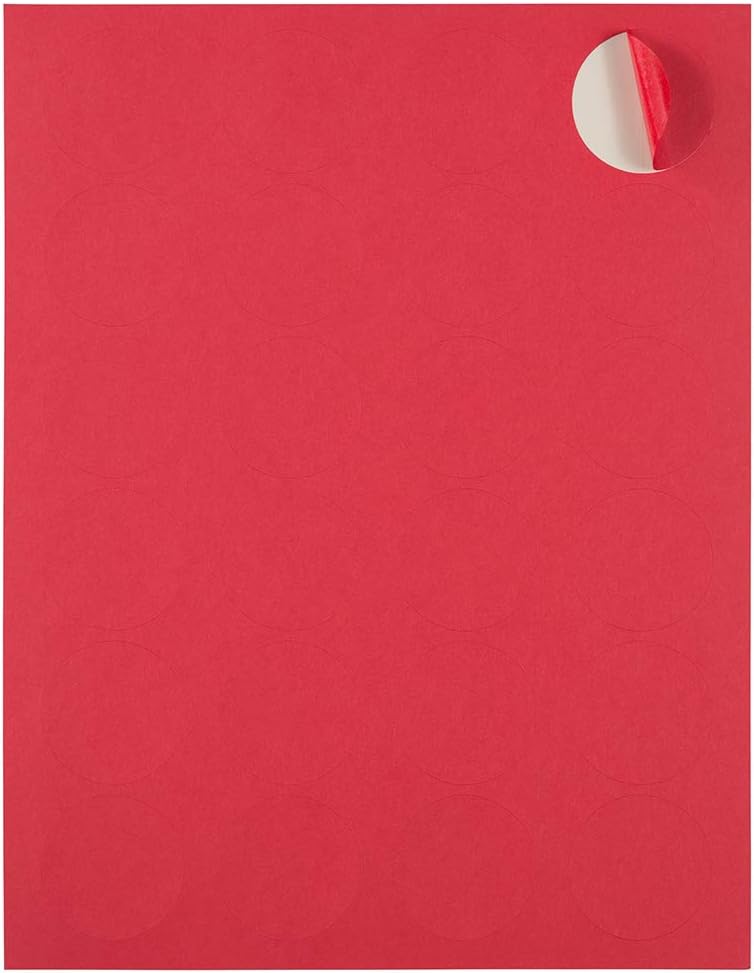 JAM PAPER Circle Label Sticker Seals - 1 2/3 Inch Diameter - 120 Round Labels/Pack