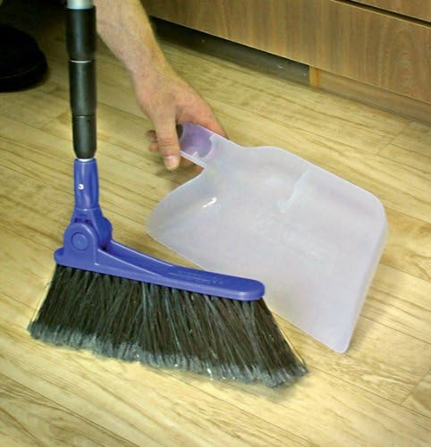 Camco 43623 Adjustable Broom and Dustpan, Adjusts From 24 Inches to 52 Inches, Ideal for RV, Marine, And Home Use