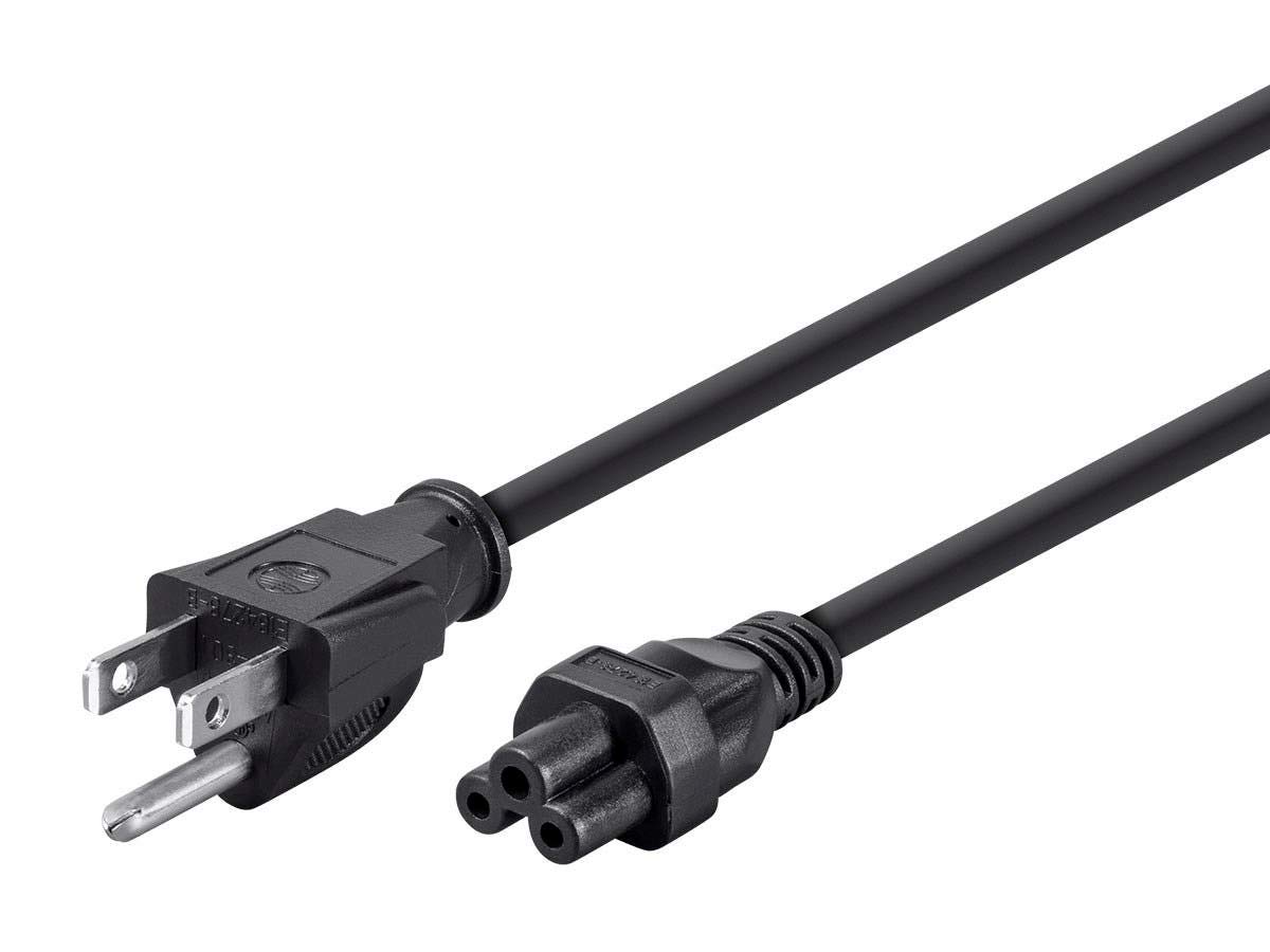 MONOPRICE Power Cord - NEMA 5-15P to IEC-320-C5, 18AWG SVT, 3-Prong